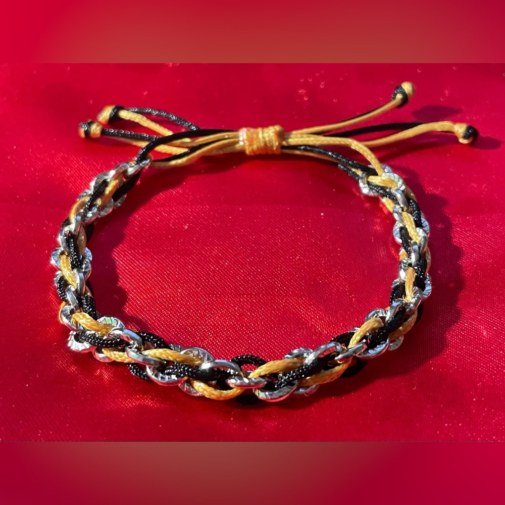 Brand New Thick Threaded Silver Tone Chain Bracelet